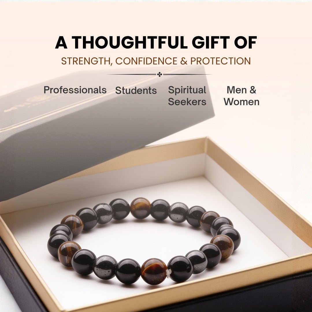 stretch construction of the three-stone bead bracelet
