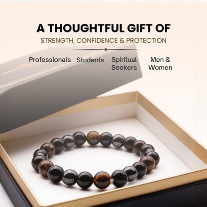 stretch construction of the three-stone bead bracelet