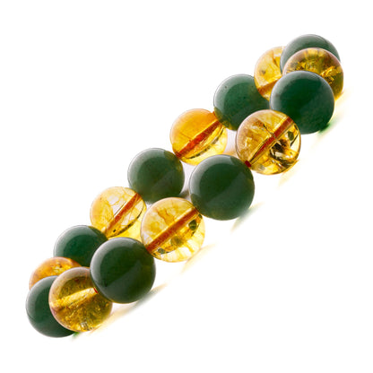 combo green aventurine & citrine bracelet 12mm