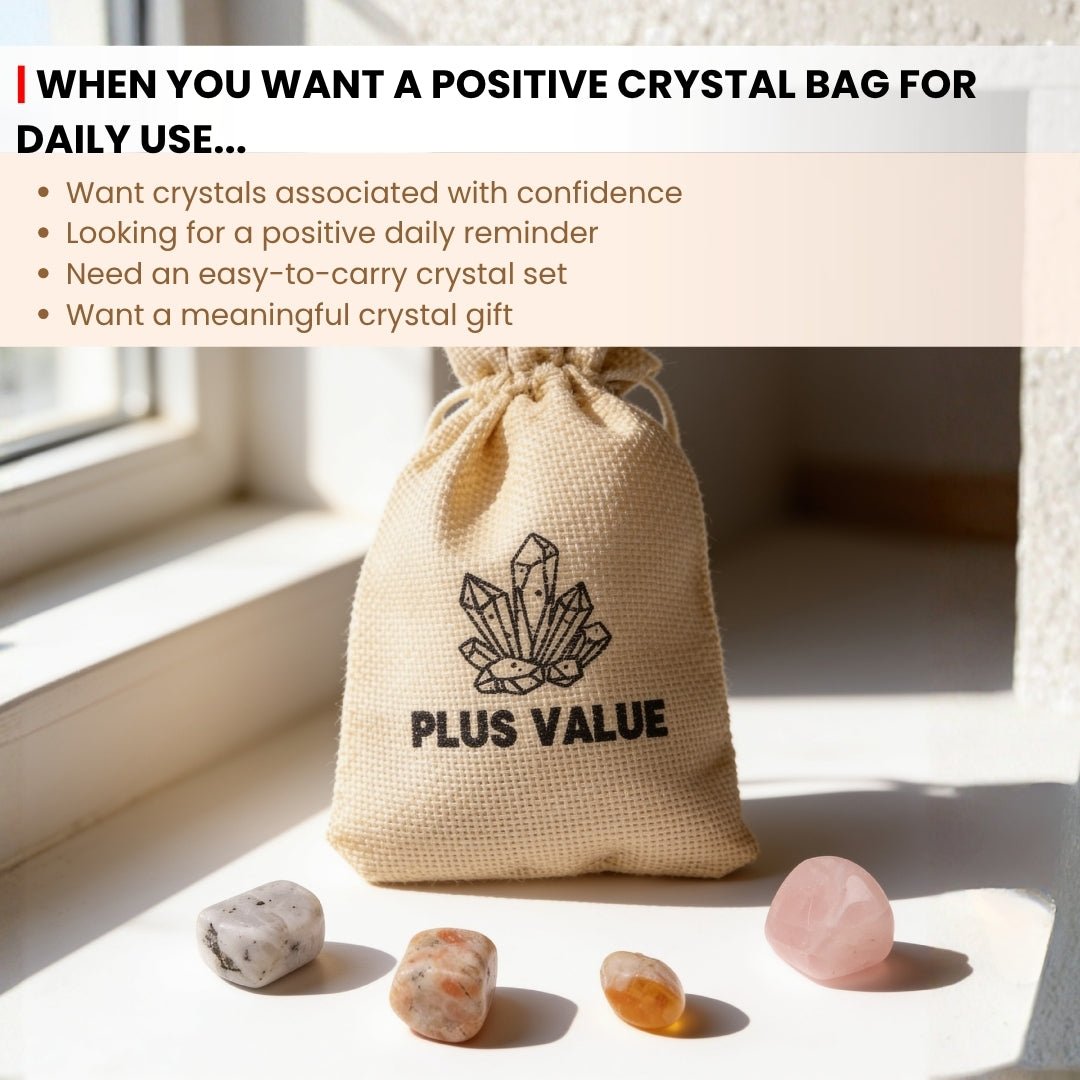 Confidence and Self Esteem Crystal Bag - plusvalueindia