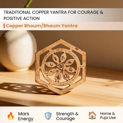 Copper Bhaum/Bhoum Yantra for South, South West Main Door Entrance Vastu Dosh Nivaran Remedies - plusvalueindia