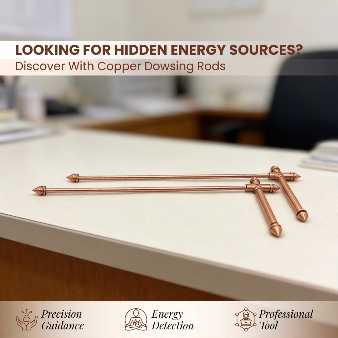 Premium Full Copper Dowsing Rods, Divining L Rods Pair Free Pendulum & Charts [Finding Underground Water, Gold, Lost Objects, Plot Energy Vastu] - plusvalueindia