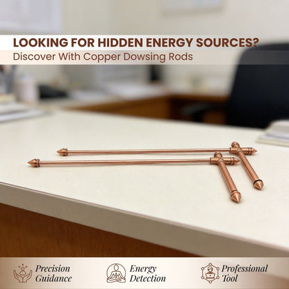 Premium Full Copper Dowsing Rods, Divining L Rods Pair Free Pendulum & Charts [Finding Underground Water, Gold, Lost Objects, Plot Energy Vastu] - plusvalueindia