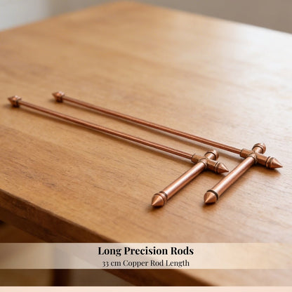 Premium Full Copper Dowsing Rods, Divining L Rods Pair Free Pendulum & Charts [Finding Underground Water, Gold, Lost Objects, Plot Energy Vastu] - plusvalueindia