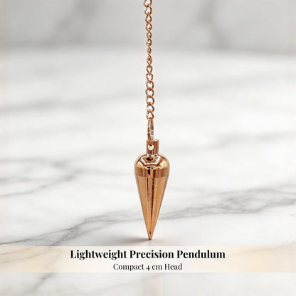 Copper Plated Dowsing Pendulum With Free 4 Dowsing Charts & Jute Bag - plusvalueindia