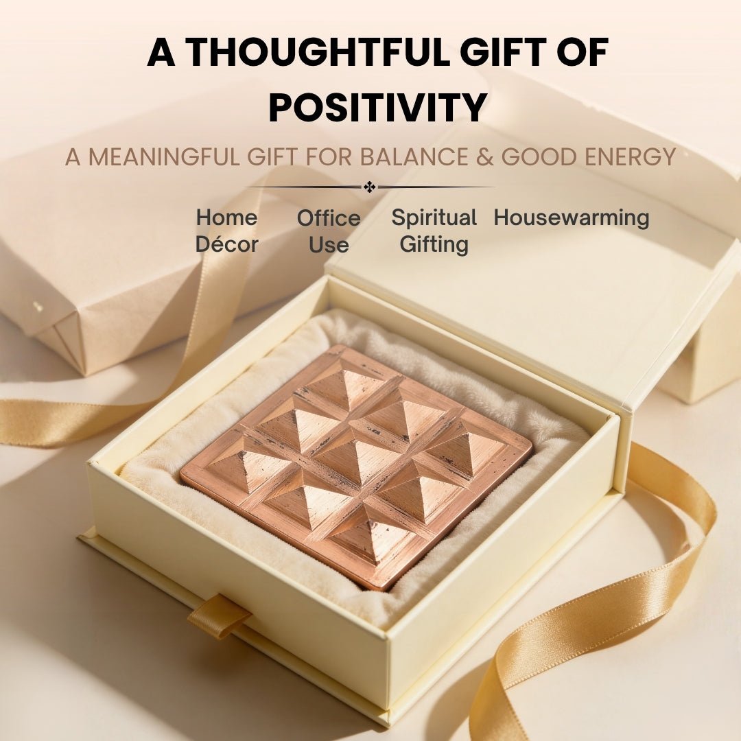 Copper Pyramid Chip for Vastu - Single Layer Remedy for Home & Office, 2 inch - plusvalueindia