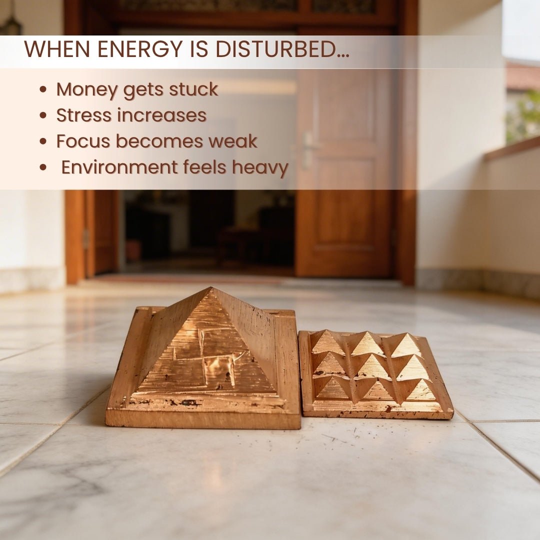 Copper Pyramid Set 1 inch for Vastu - East & South-East Main Door Remedy, Home Office Temple - plusvalueindia