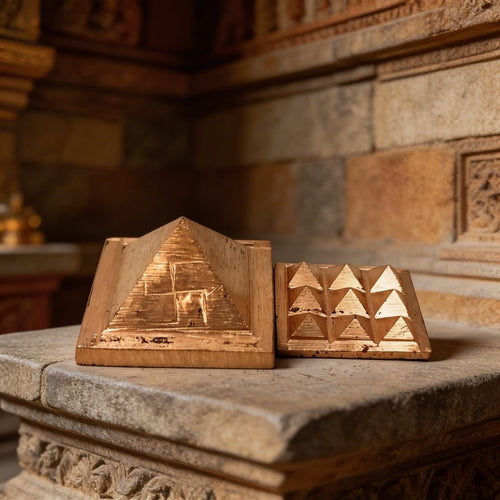 Copper Pyramid Set 1 inch for Vastu - East & South-East Main Door Remedy, Home Office Temple - plusvalueindia