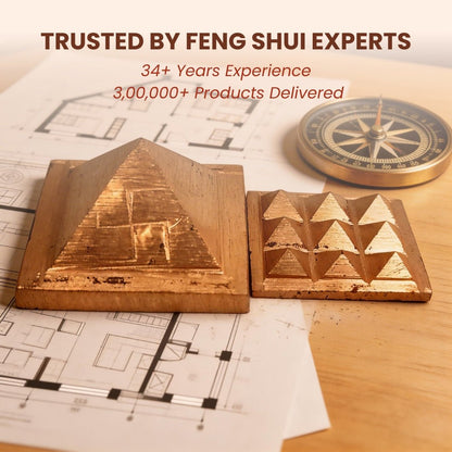 Copper Pyramid Set 1 inch for Vastu - East & South-East Main Door Remedy, Home Office Temple - plusvalueindia