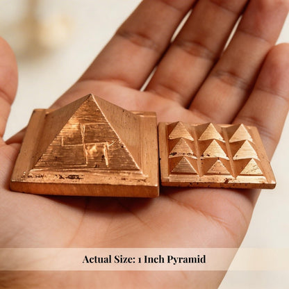 Copper Pyramid Set 1 inch for Vastu - East & South-East Main Door Remedy, Home Office Temple - plusvalueindia