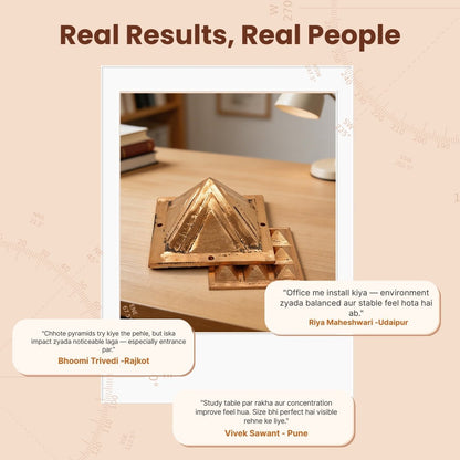 Vastu Copper Pyramid Set 2.5 Inch for Home, Office, Plots [Positive Vibrations & Energy] - plusvalueindia