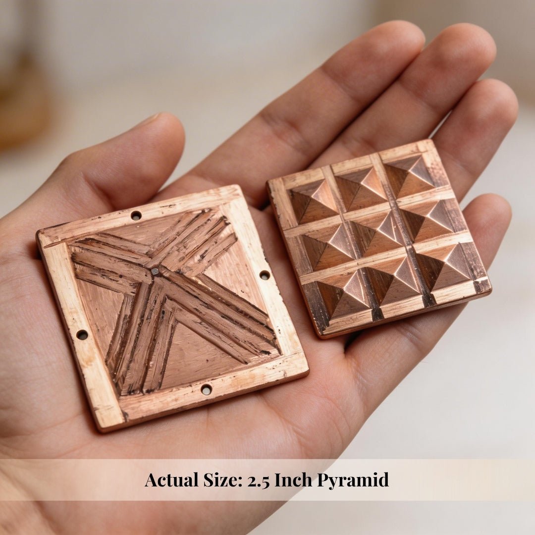 Vastu Copper Pyramid Set 2.5 Inch for Home, Office, Plots [Positive Vibrations & Energy] - plusvalueindia