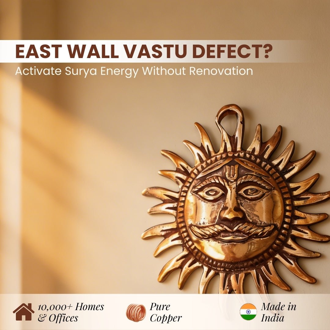 Copper Sun Vastu Surya Dev Idol Vastu Remedies for Missing Window at East Wall - plusvalueindia