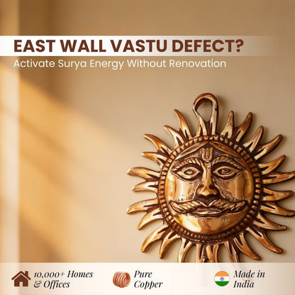 Copper Sun Vastu Surya Dev Idol Vastu Remedies for Missing Window at East Wall - plusvalueindia