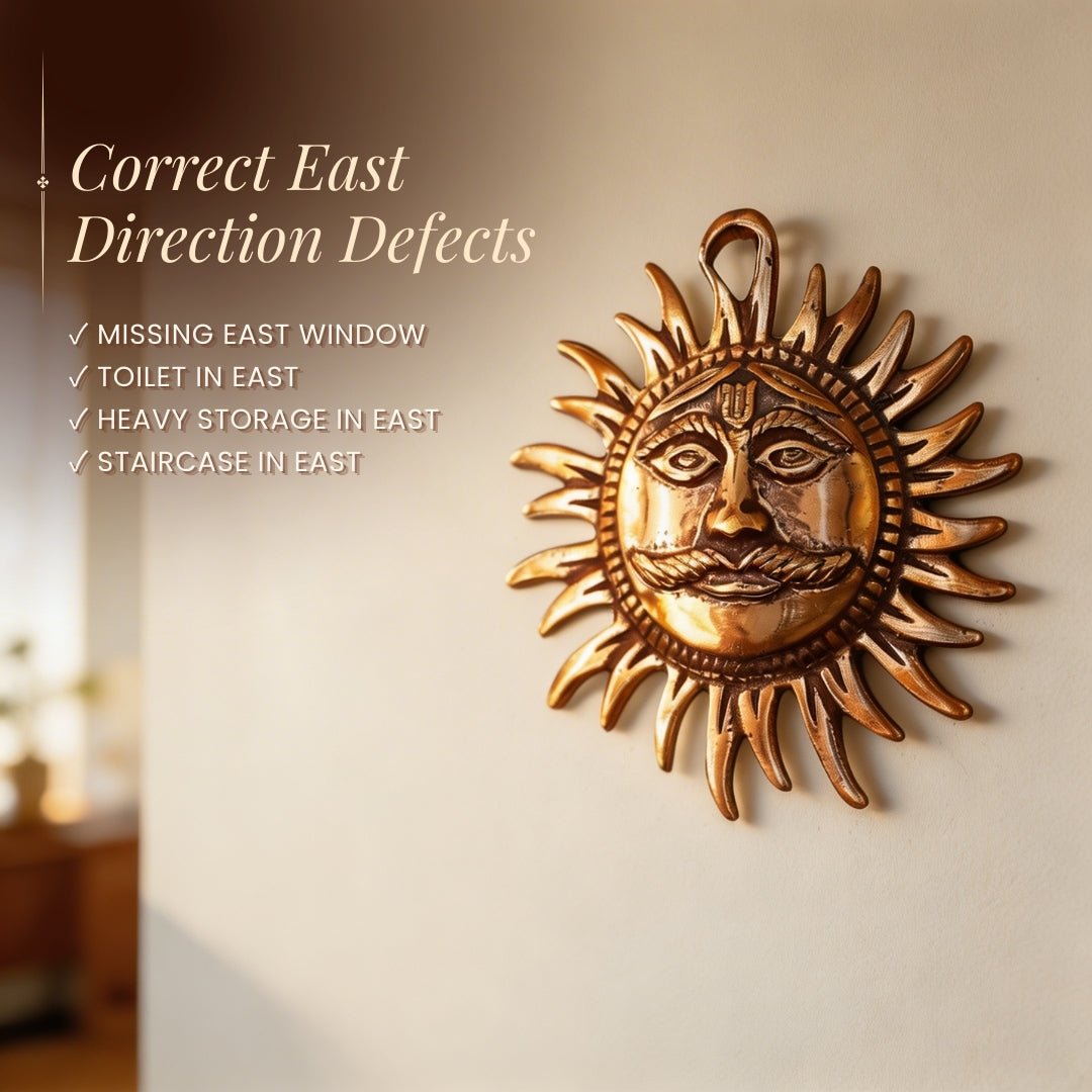 Copper Sun Vastu Surya Dev Idol Vastu Remedies for Missing Window at East Wall - plusvalueindia