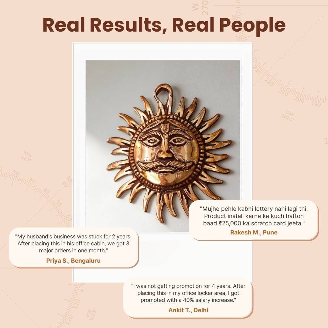Copper Sun Vastu Surya Dev Idol Vastu Remedies for Missing Window at East Wall - plusvalueindia