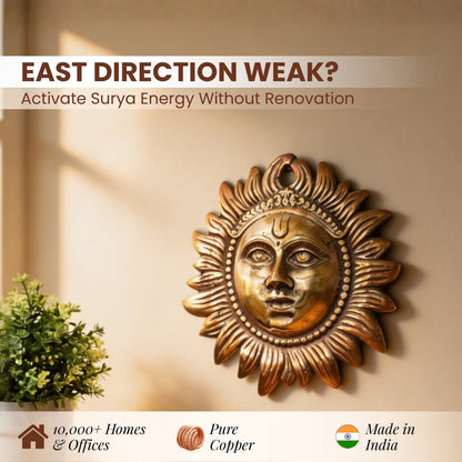 Copper Sun Excellent Vastu Remedy for East Wall & Home Office Decor (7.5inch) - plusvalueindia