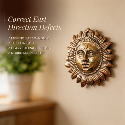 Copper Sun Excellent Vastu Remedy for East Wall & Home Office Decor (7.5inch) - plusvalueindia