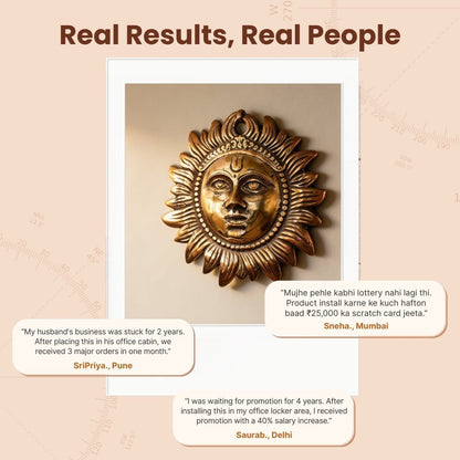 Copper Sun Excellent Vastu Remedy for East Wall & Home Office Decor (7.5inch) - plusvalueindia