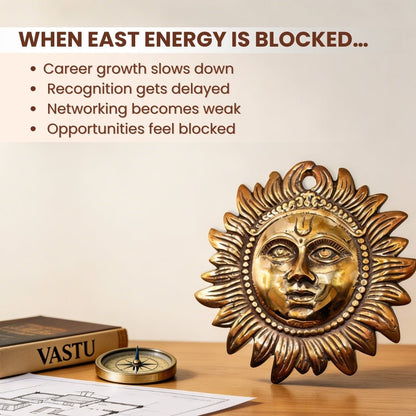 Copper Sun Excellent Vastu Remedy for East Wall & Home Office Decor (7.5inch) - plusvalueindia