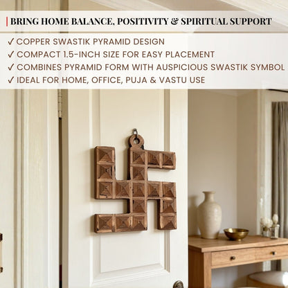 Copper Swastik Pyramid for Vastu - Positive Energy and Dosh Remedy for Home, Office and Factory - plusvalueindia
