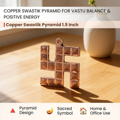 Copper Swastik Pyramid for Vastu - Positive Energy and Dosh Remedy for Home, Office and Factory - plusvalueindia