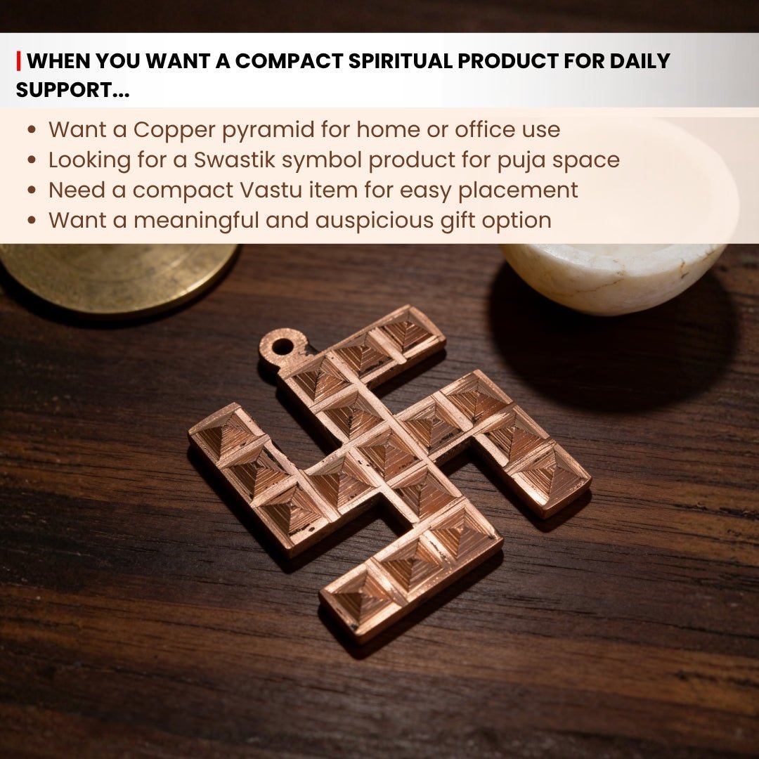 Copper Swastik Pyramid for Vastu - Positive Energy and Dosh Remedy for Home, Office and Factory - plusvalueindia