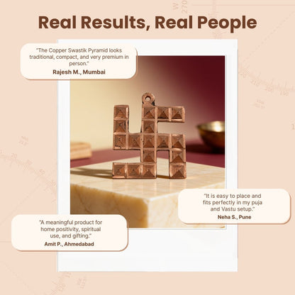 Copper Swastik Pyramid for Vastu - Positive Energy and Dosh Remedy for Home, Office and Factory - plusvalueindia