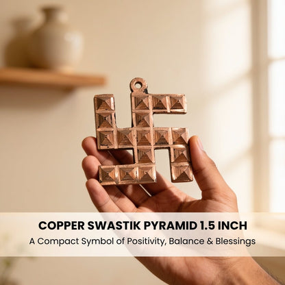 Copper Swastik Pyramid for Vastu - Positive Energy and Dosh Remedy for Home, Office and Factory - plusvalueindia