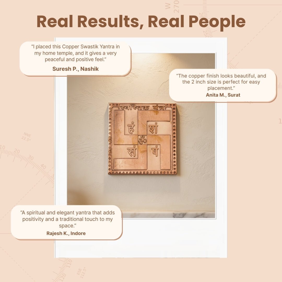 Copper Swastik Yantra for Vastu - Auspicious Energy & Dosh Remedy for Home & Office - plusvalueindia