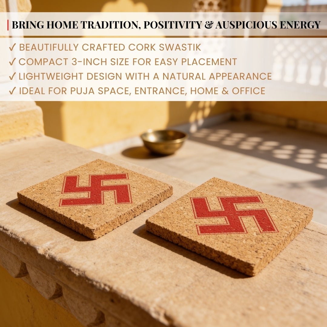 Cork Swastik 3inch - Vastu Remedies for Overhead Beams, Pillars in Brahmasthan, - plusvalueindia