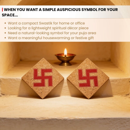 Cork Swastik 3inch - Vastu Remedies for Overhead Beams, Pillars in Brahmasthan, - plusvalueindia