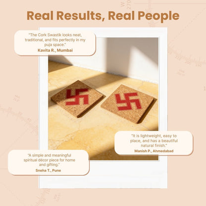 Cork Swastik 3inch - Vastu Remedies for Overhead Beams, Pillars in Brahmasthan, - plusvalueindia