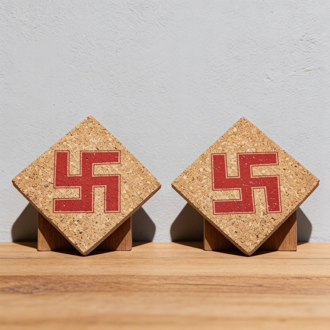 Cork Swastik 3inch - Vastu Remedies for Overhead Beams, Pillars in Brahmasthan, - plusvalueindia