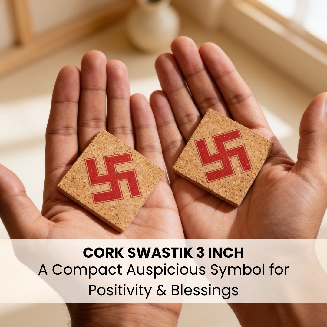 Cork Swastik 3inch - Vastu Remedies for Overhead Beams, Pillars in Brahmasthan, - plusvalueindia