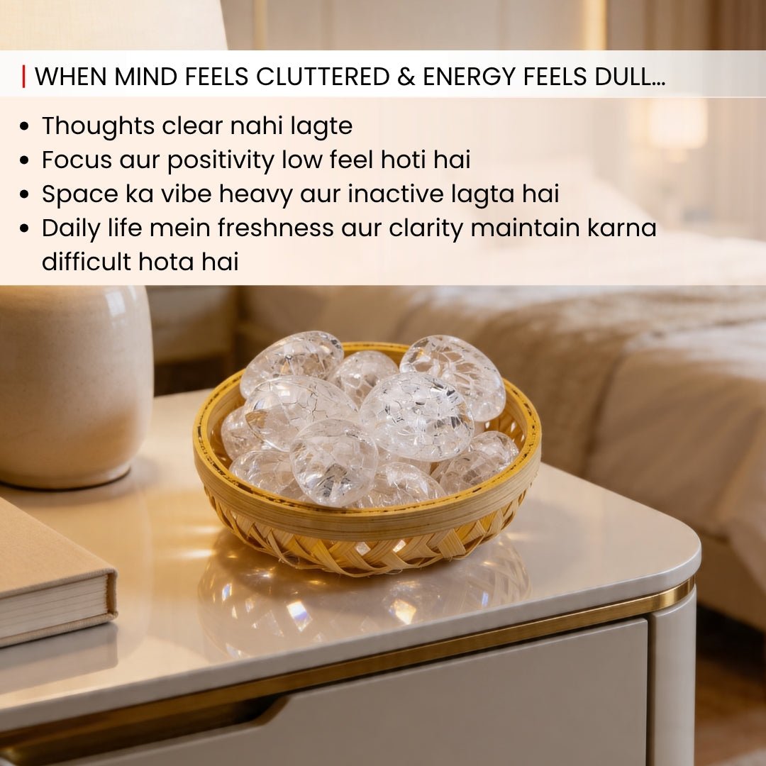 Crackle Quartz Crystal or Crack Crystal Tumbled Stone Pebbles - plusvalueindia