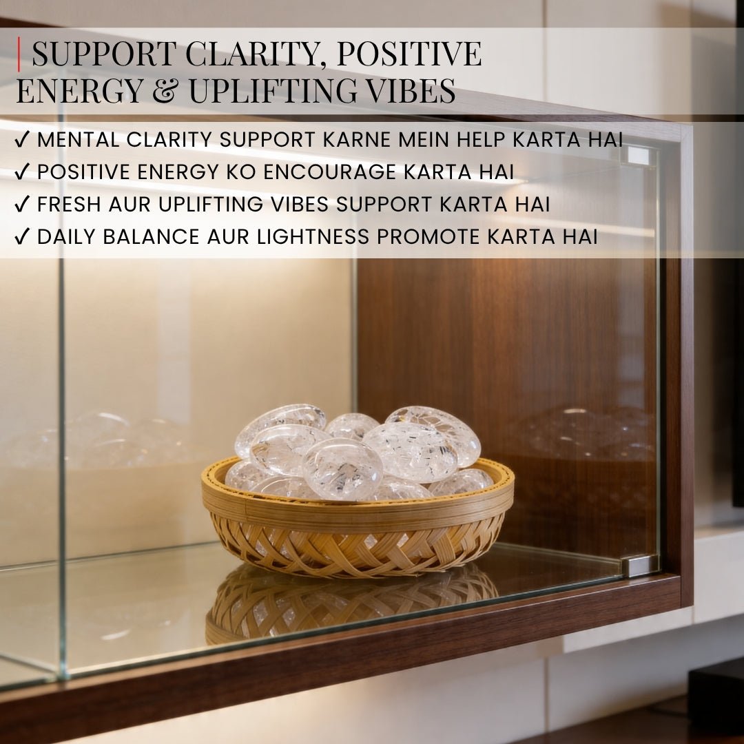 Crackle Quartz Crystal or Crack Crystal Tumbled Stone Pebbles - plusvalueindia