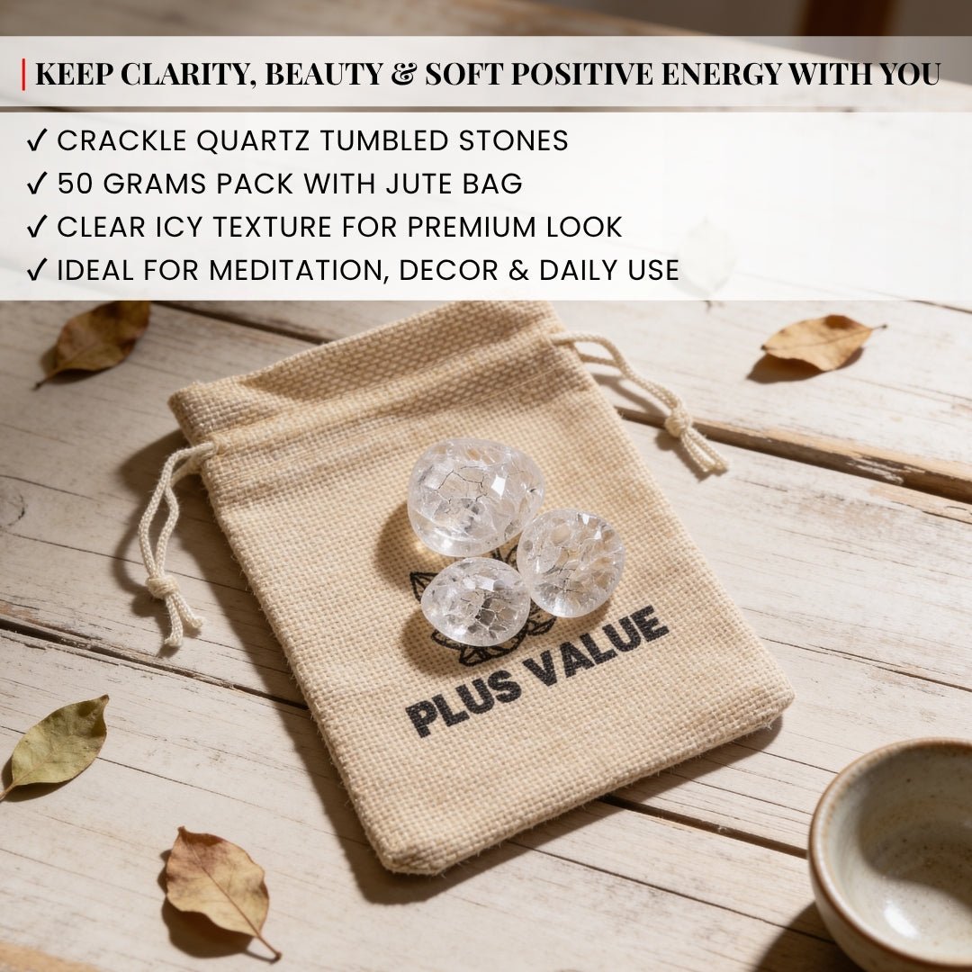 Crackle Quartz Crystal or Crack Crystal Tumbled Stone Pebbles - plusvalueindia