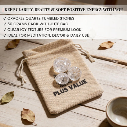 Crackle Quartz Crystal or Crack Crystal Tumbled Stone Pebbles - plusvalueindia