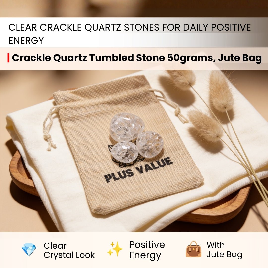 Crackle Quartz Crystal or Crack Crystal Tumbled Stone Pebbles - plusvalueindia
