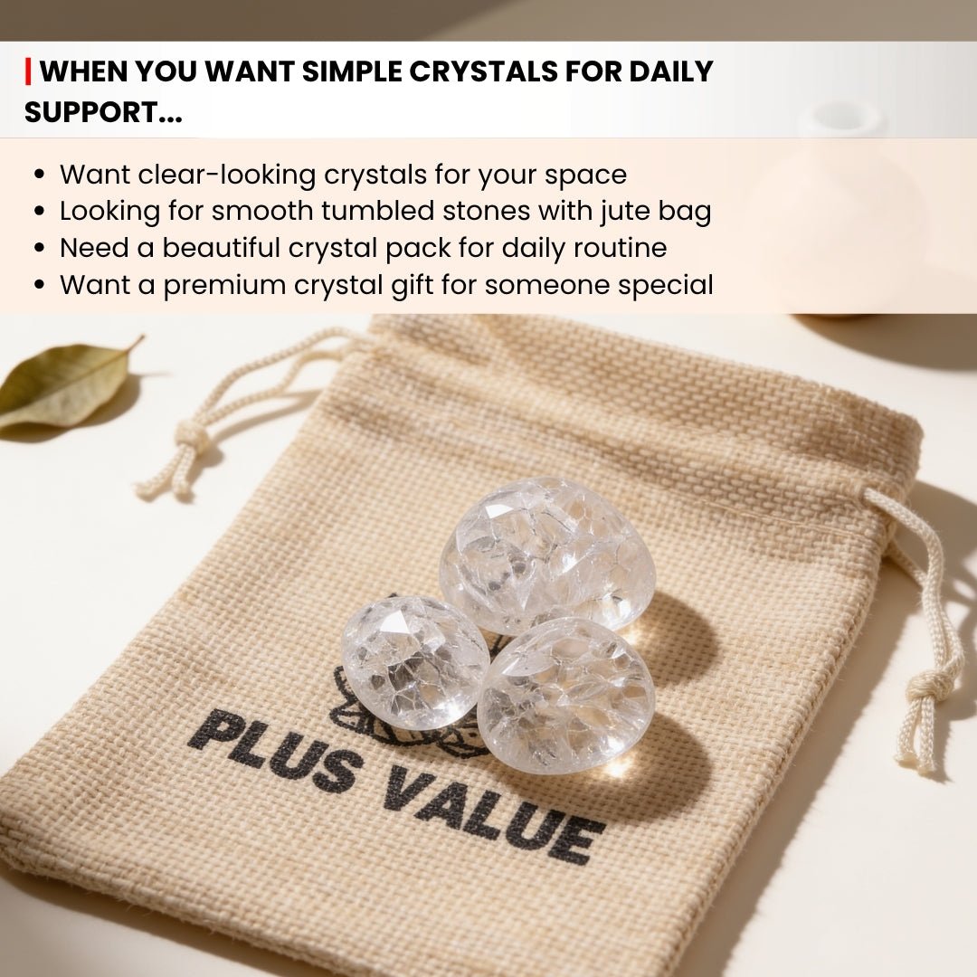 Crackle Quartz Crystal or Crack Crystal Tumbled Stone Pebbles - plusvalueindia