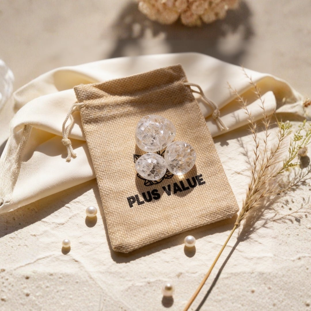 Crackle Quartz Crystal or Crack Crystal Tumbled Stone Pebbles - plusvalueindia