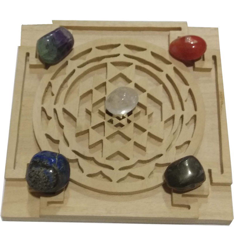 Crystal Vastu Grid on Shri Yantra plate