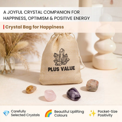 Uplifting happiness crystal set featuring Citrine, Sunstone, Rose Quartz, and Amazonite