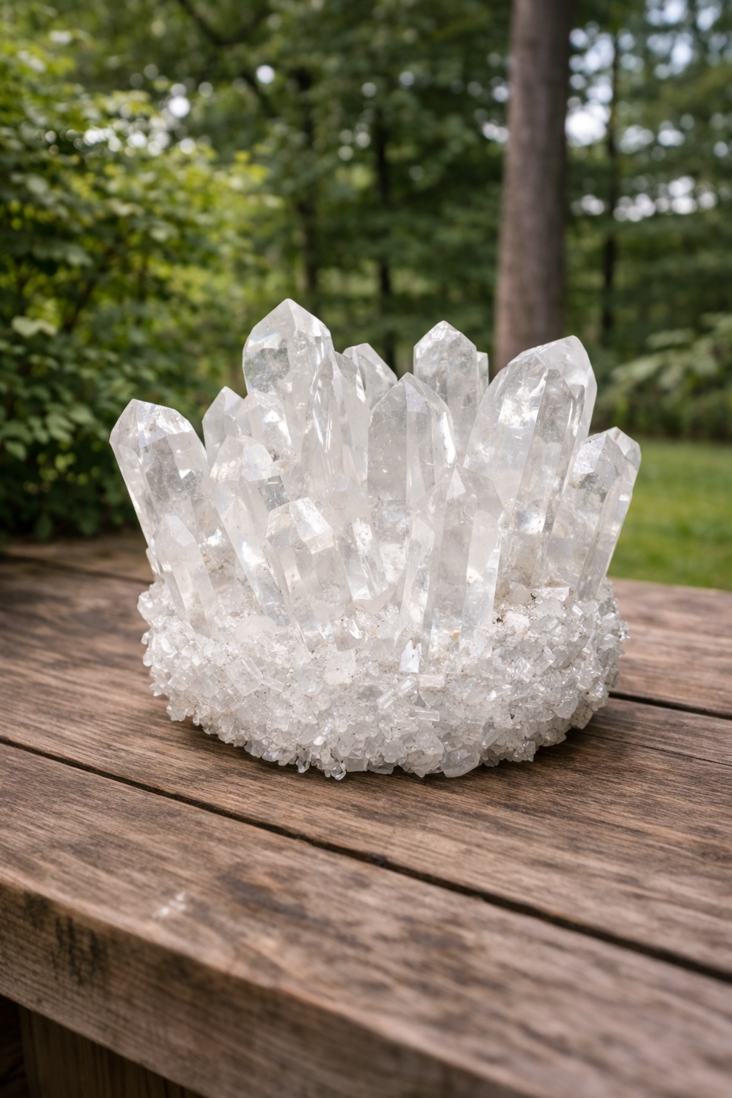 Clear Quartz Crystal Cluster Geode For Positive Energy, Vastu Defects