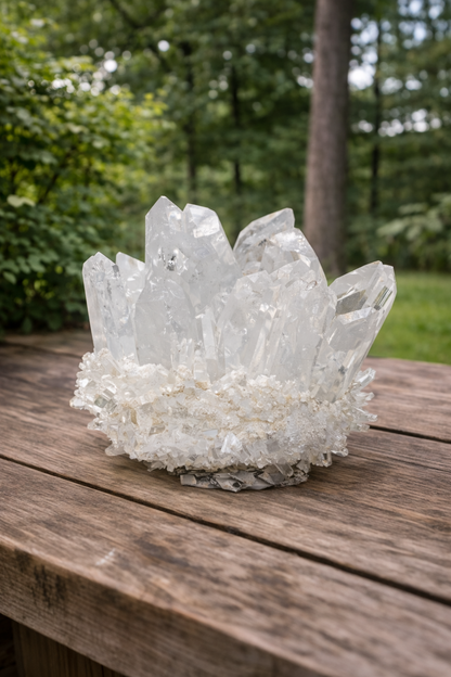 Clear Quartz Crystal Cluster Geode For Positive Energy, Vastu Defects