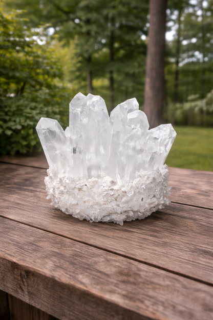 Clear Quartz Crystal Cluster Geode For Positive Energy, Vastu Defects