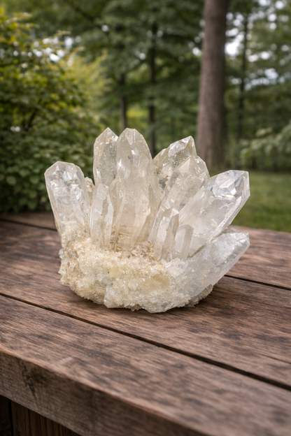 Clear Quartz Crystal Cluster Geode For Positive Energy, Vastu Defects