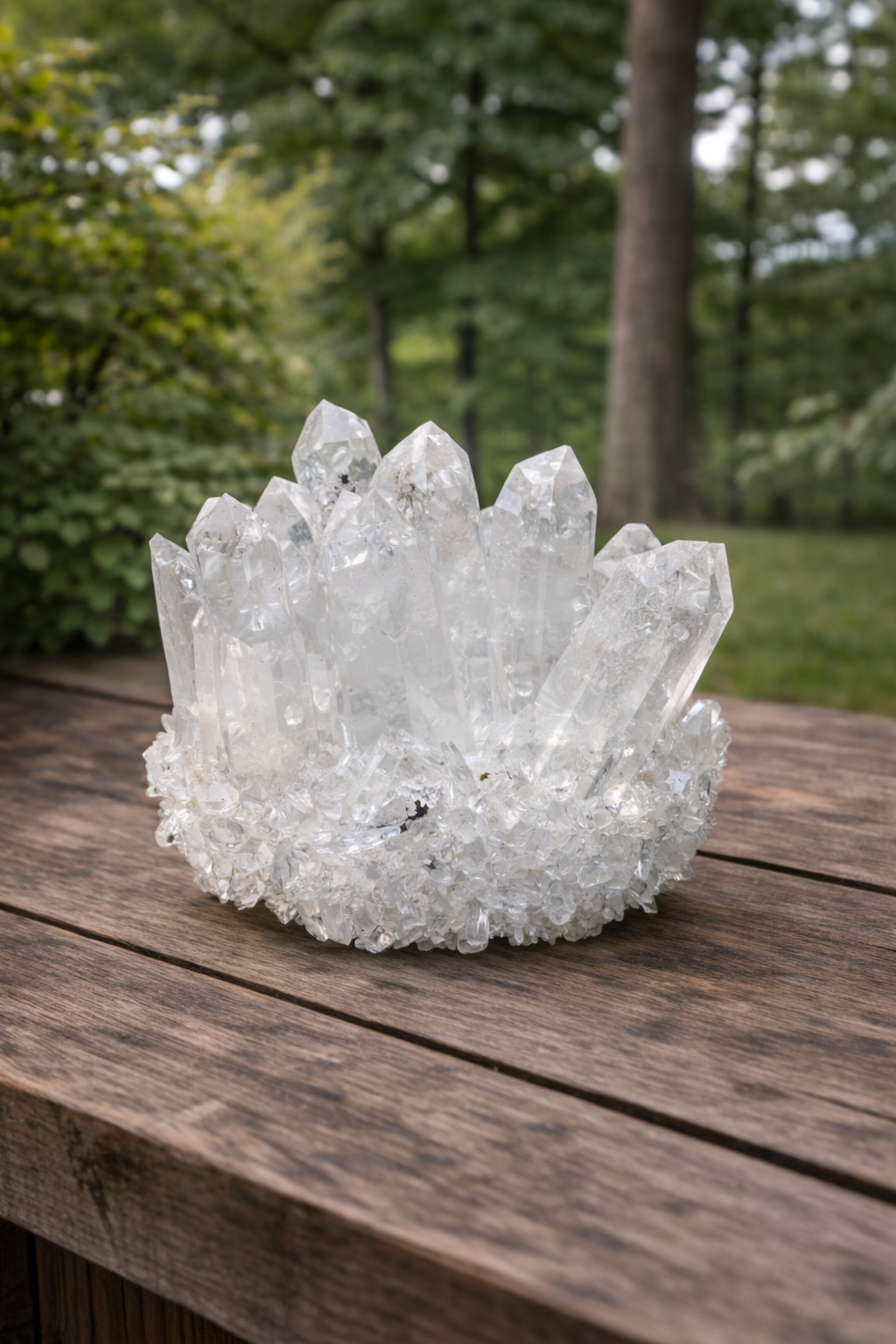 Clear Quartz Crystal Cluster Geode For Positive Energy, Vastu Defects