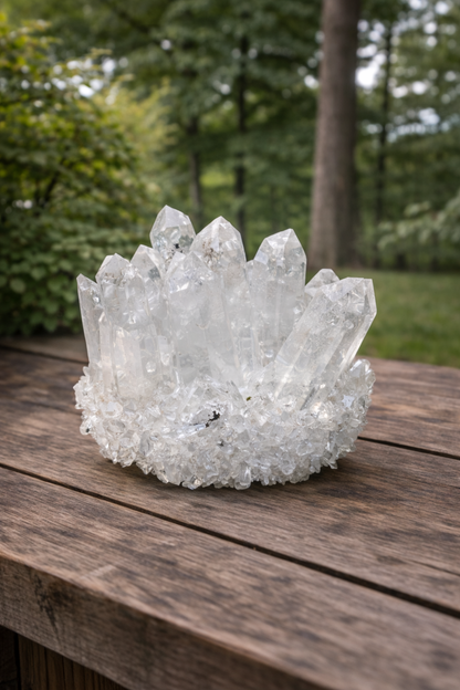 Clear Quartz Crystal Cluster Geode For Positive Energy, Vastu Defects